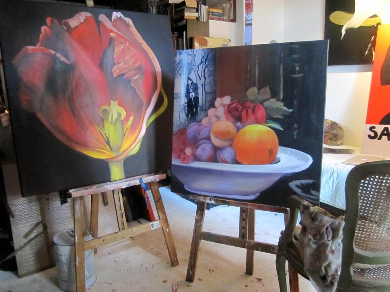 Working on 3 paintings